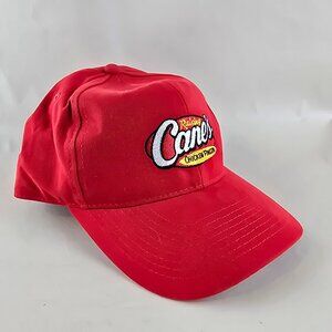 Raising Canes Hat Red Adjustable Chicken Fingers Restaurant Employee Promo Cap
